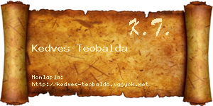 Kedves Teobalda névjegykártya